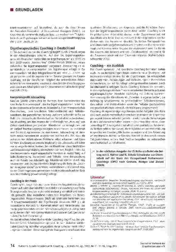 Vorschauseite 4: Coaching - Eine Aufgabe der küentenzentrierten Ergotherapie