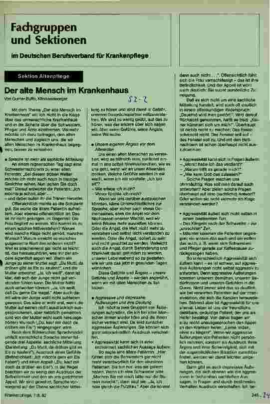 Vorschauseite 1: Der Alte Mensch im Krankenhaus