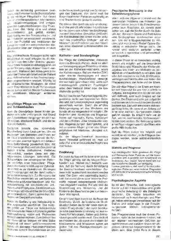 Vorschauseite 2: Intensivpflegerische Problematik bei einem Kind mit onkologischer Erkrankung