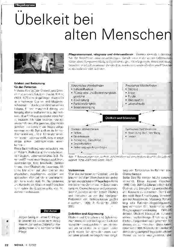 Vorschauseite 1: Übelkeit bei alten Menschen Pflegeassessment, -diagnose und -intervention