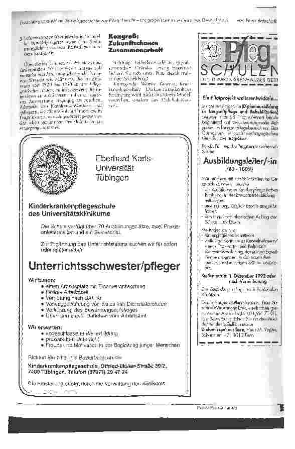 Vorschauseite 2: Forschungsprojekt zur Sozialgeschichte der Pflegeberufe - biographische Interviews aus Deutschland