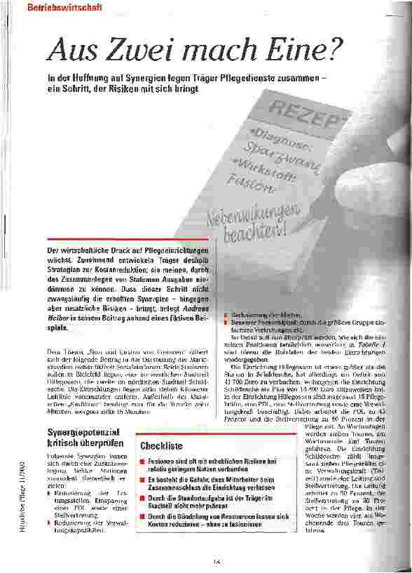 Vorschauseite 1: Aus Zwei mach Eine?