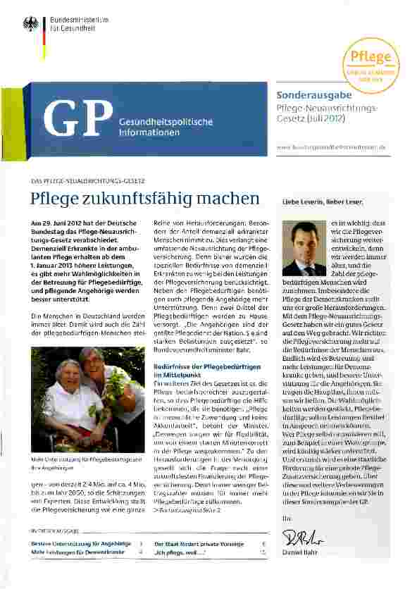 Vorschauseite 1: Pflege zukunftsfähig machen
