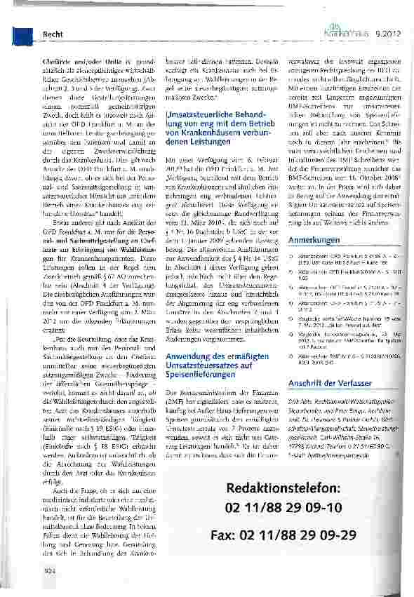 Vorschauseite 2: Wirtschaftliche Geschäftsbetriebe bei Krankenhäusern