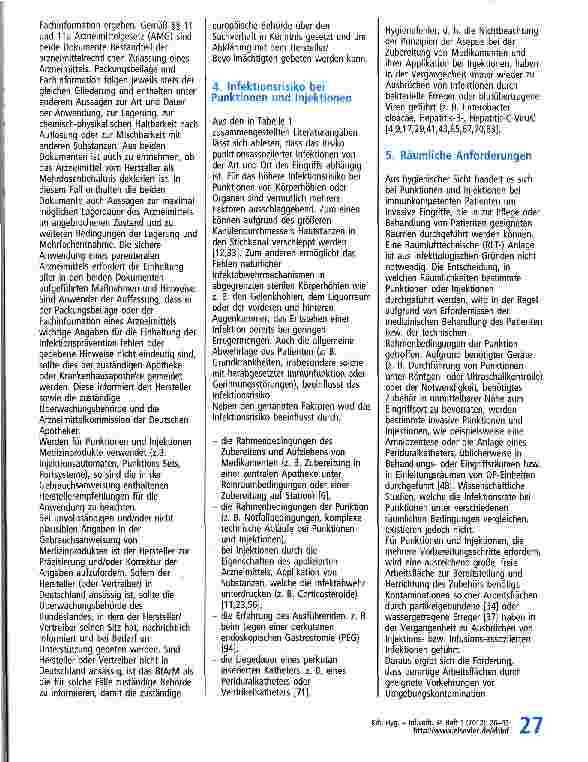 Vorschauseite 2: HYGIENE AKTUELL Anforderungen an die Hygiene bei Punktionen und Injektionen
