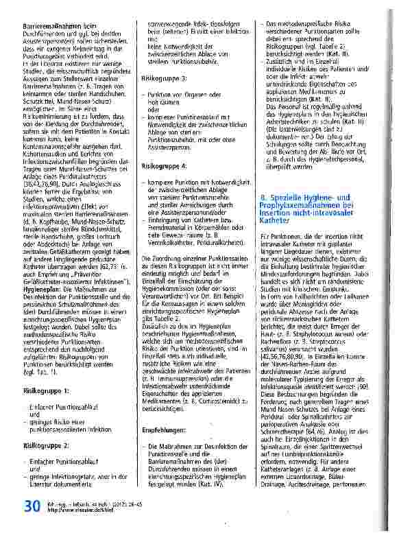 Vorschauseite 5: HYGIENE AKTUELL Anforderungen an die Hygiene bei Punktionen und Injektionen