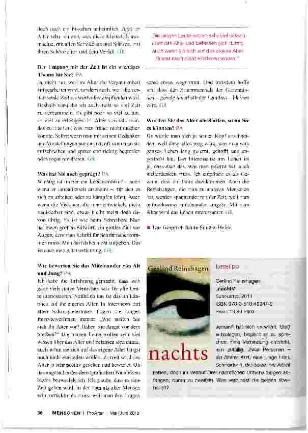 Vorschauseite 3: „Mit dem Alter wird das Leben interessanter