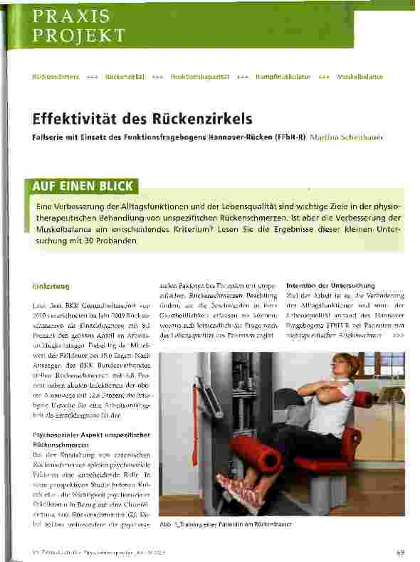 Vorschauseite 1: Effektivität des Rückenzirkels