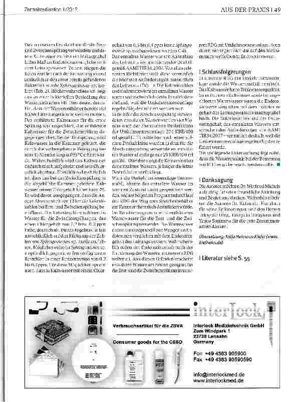 Vorschauseite 6: Bewertung der Wasserqualität in einem Einkammer-Reinigungsund Desinfektionsgerät mit Umkehrosmoseanlage
