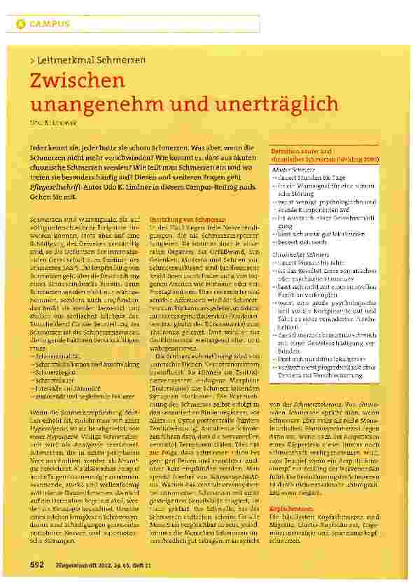 Vorschauseite 1: Zwischen unangenehm und unerträglich
