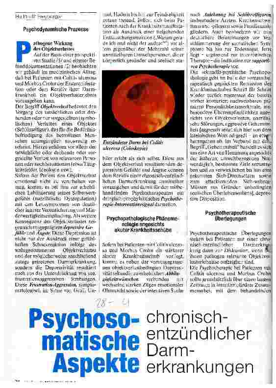 Vorschauseite 1: Psychosomatische Aspekte chronisch entzündlicher Darmerkrankungen