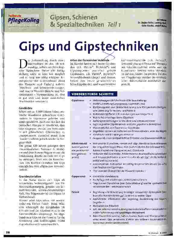 Vorschauseite 1: Gips und Gipstechniken Teil 1