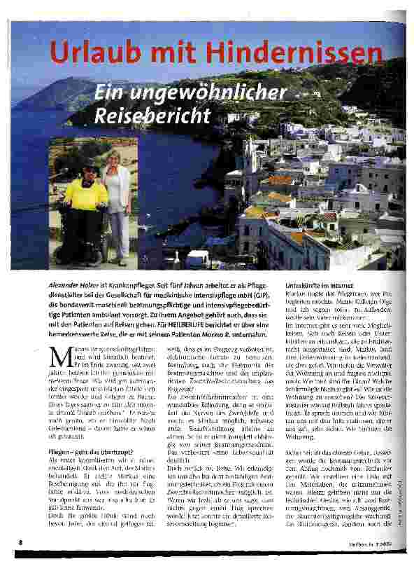 Vorschauseite 1: Urlaub mit Hindernissen Ein ungewöhnlicher Reisebericht