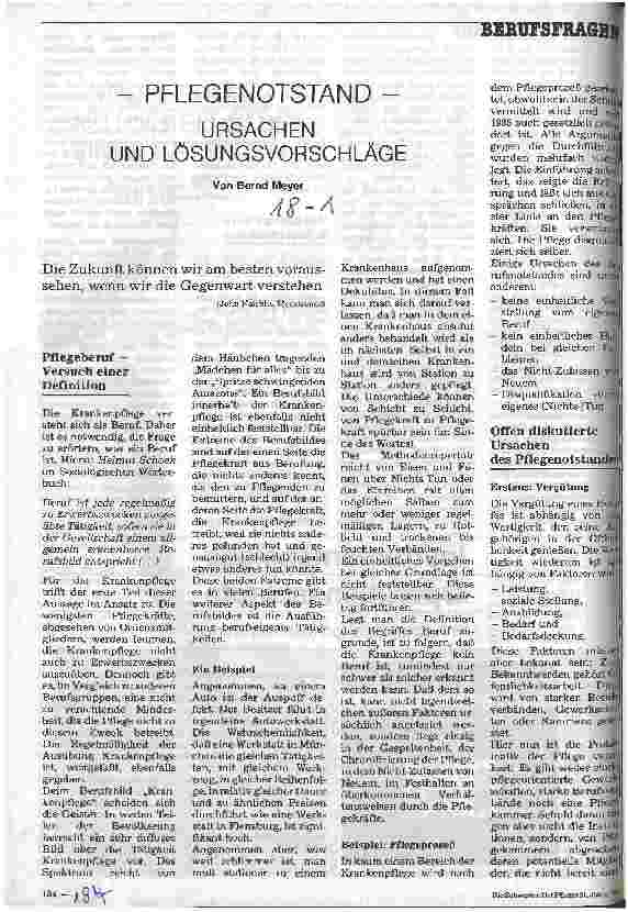 Vorschauseite 1: Pflegenotstand - Ursachen und Lösungsvorschläge