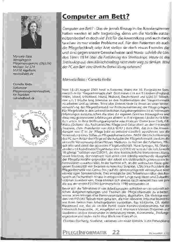 Vorschauseite 1: Computer aM Bett?