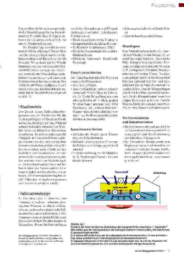 Vorschauseite 2: Erfahrungen mit einer glukoseoxidasehaltigen Wundauflage (sog. aktive Sauerstoff-Wundauflage) bei chronischen Wunden