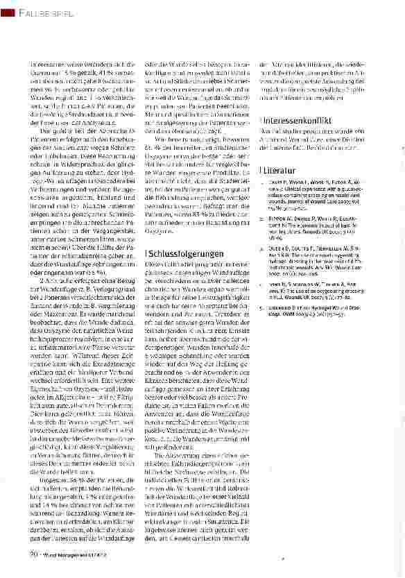 Vorschauseite 5: Erfahrungen mit einer glukoseoxidasehaltigen Wundauflage (sog. aktive Sauerstoff-Wundauflage) bei chronischen Wunden