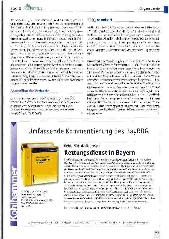 Vorschauseite 6: Inhousekoordination bei Organspenden