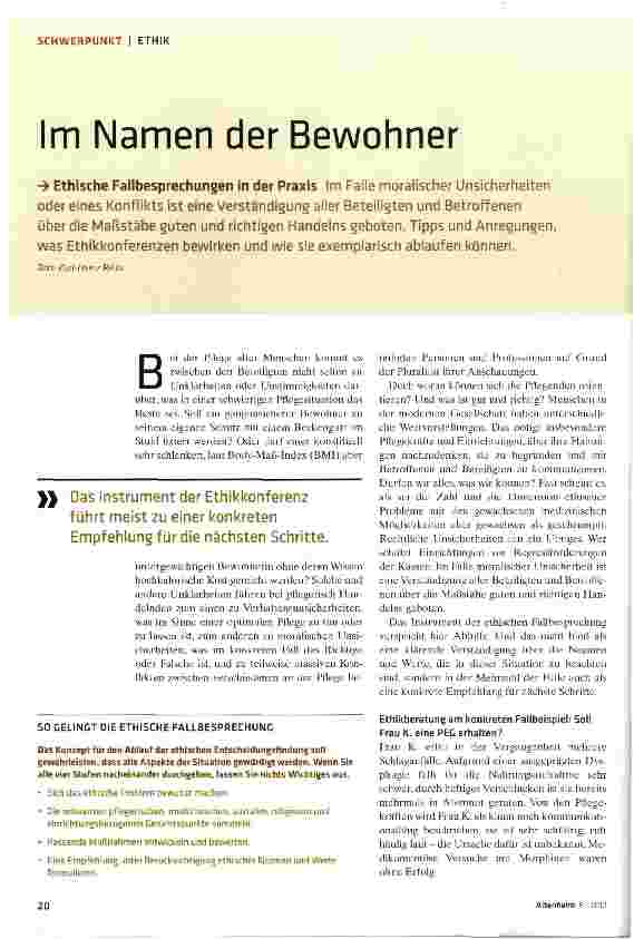 Vorschauseite 1: Im Namen der Bewohner