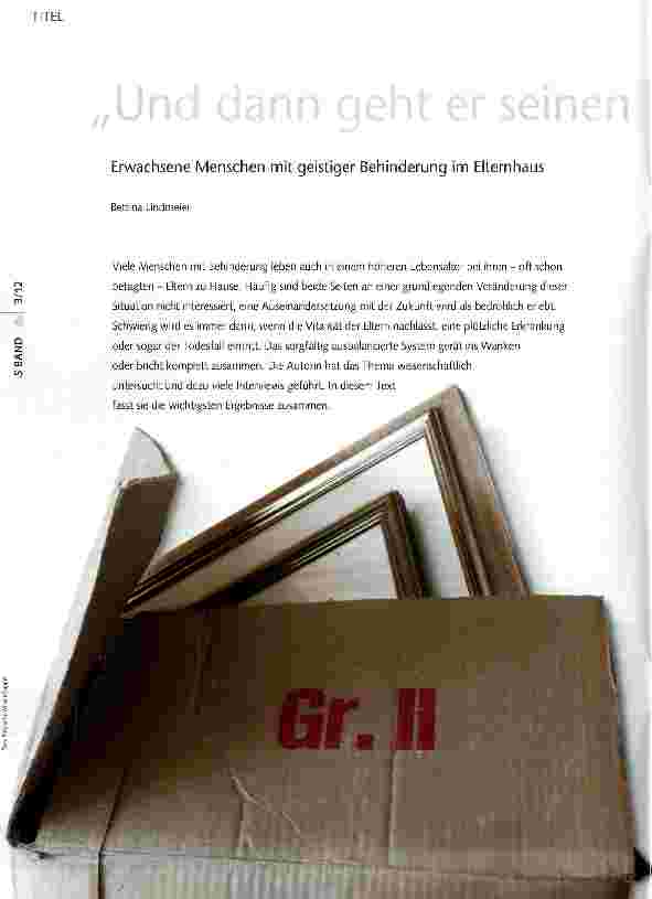Vorschauseite 1: Erwachsene Menschen mit geistiger Behinderung im Elternhaus