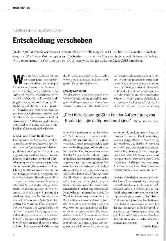 Vorschauseite 1: Entscheidung verschoben