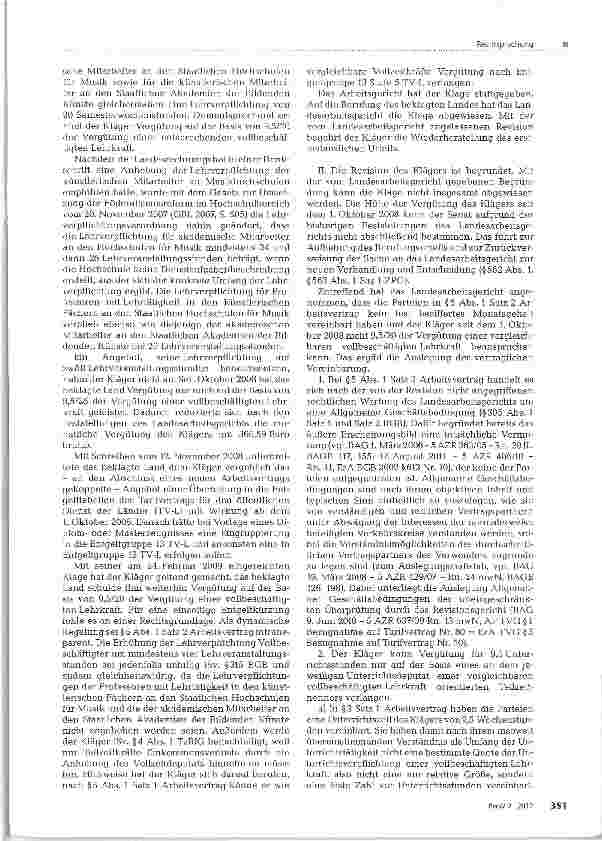Vorschauseite 2: Diskriminierungsverbot bei Vergütung einer Teilzeitkraft