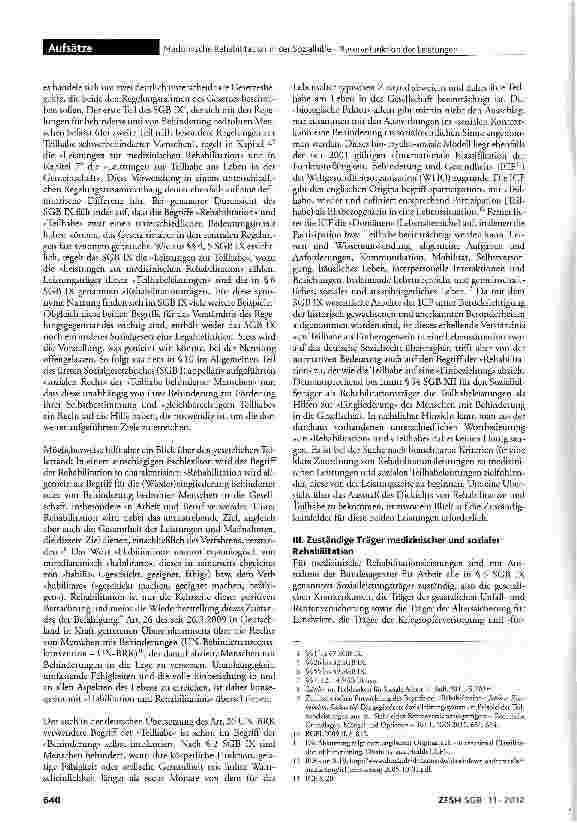 Vorschauseite 2: Medizinische Rehabilitation in der Sozialhilfe - Reservefunktion der Leistungen zur Teilhabe am Leben in der Gemeinschaft