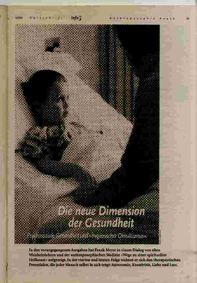 Vorschauseite 1: Die neue Dimension der Gesundheit Psychosoziale Gesundheit und hygienischer Okkultismus