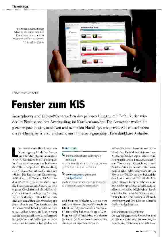 Vorschauseite 1: Fenster zum KIS