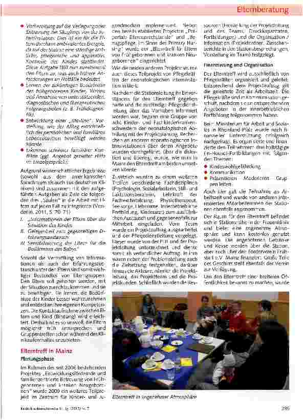 Vorschauseite 2: Elterntreff in der Neonatologie