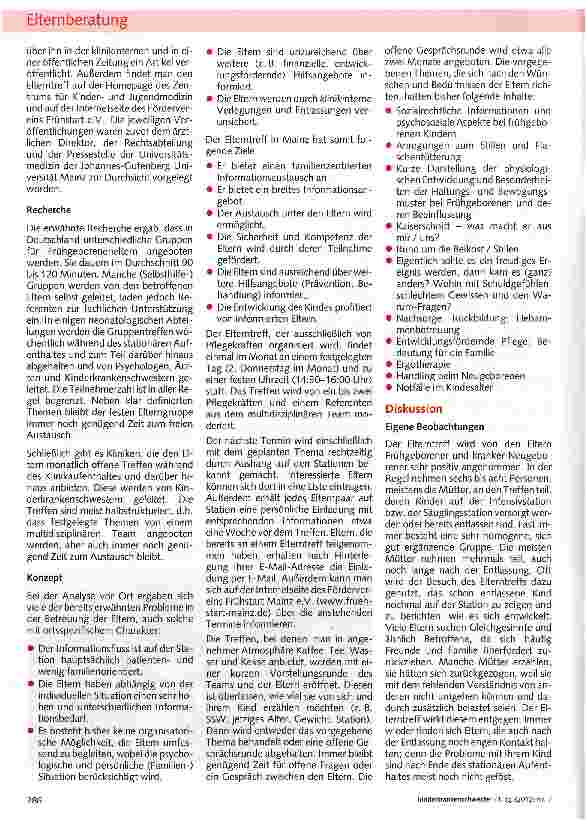 Vorschauseite 3: Elterntreff in der Neonatologie