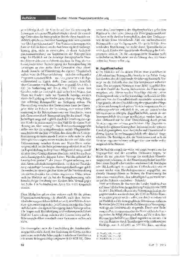 Vorschauseite 3: Ziel und Struktur einer geförderten Privaten Pflegezusatzversicherung