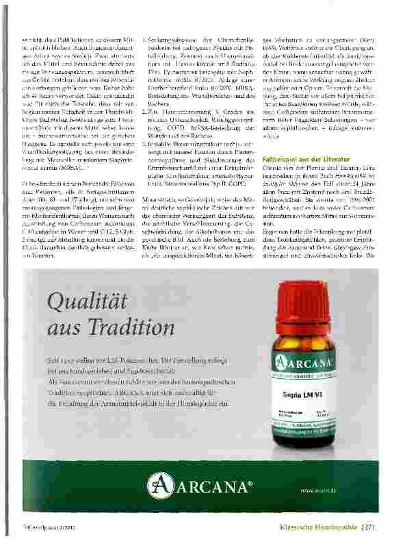 Vorschauseite 3: Carboneum sulfuratum - ein wenig bekanntes Mittel
