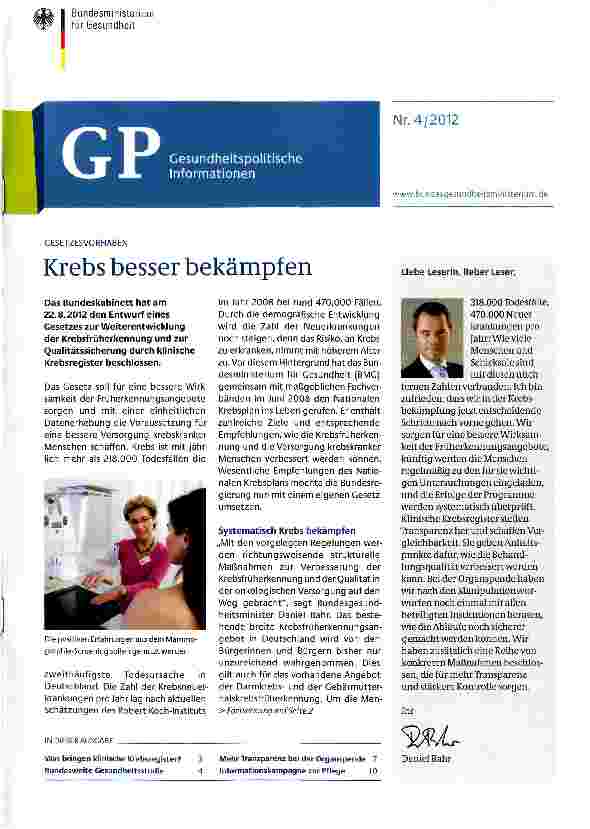 Vorschauseite 1: Krebs besser bekämpfen