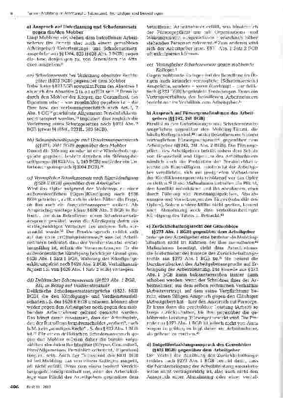 Vorschauseite 3: Mobbing im Arbeitsrecht: Tatbestand, Rechtsfolgen und Beweisfragen