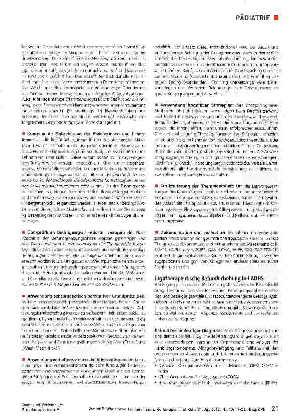 Vorschauseite 3: Wunstorfer Leitfaden zur Ergotherapie bei ADHS im Kindesund Jugendalter