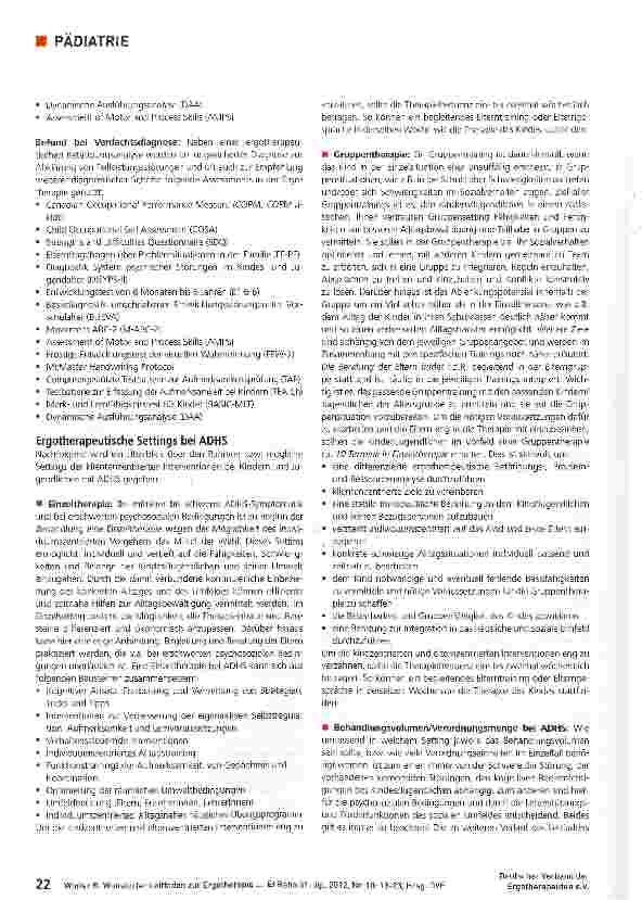 Vorschauseite 4: Wunstorfer Leitfaden zur Ergotherapie bei ADHS im Kindesund Jugendalter
