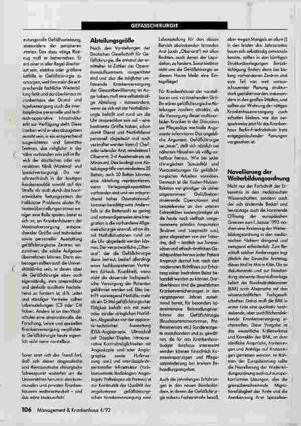 Vorschauseite 3: Die Situation der Gefäßchirurgie in Zahlen