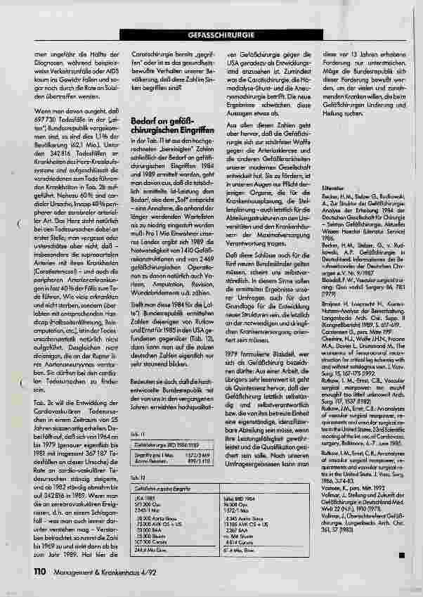 Vorschauseite 6: Die Situation der Gefäßchirurgie in Zahlen
