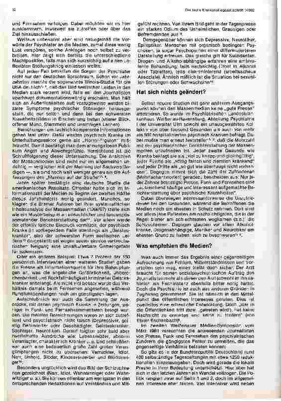 Vorschauseite 2: Psychiatrie und Neurologie Das Verhältnis zwischen Psychiatrie und Massenmedien