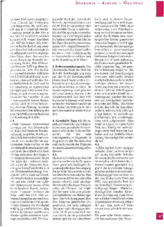 Vorschauseite 5: Eckpunkte eines Positionspapiers des Diakonischen Werkes der EKD zu Fragen der Biomedizin und der Bioethik