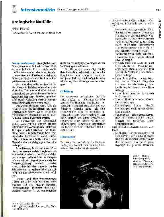 Vorschauseite 1: Urologische Notfälle