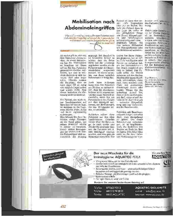 Vorschauseite 1: Mobilisation nach Abdominaleingriffen