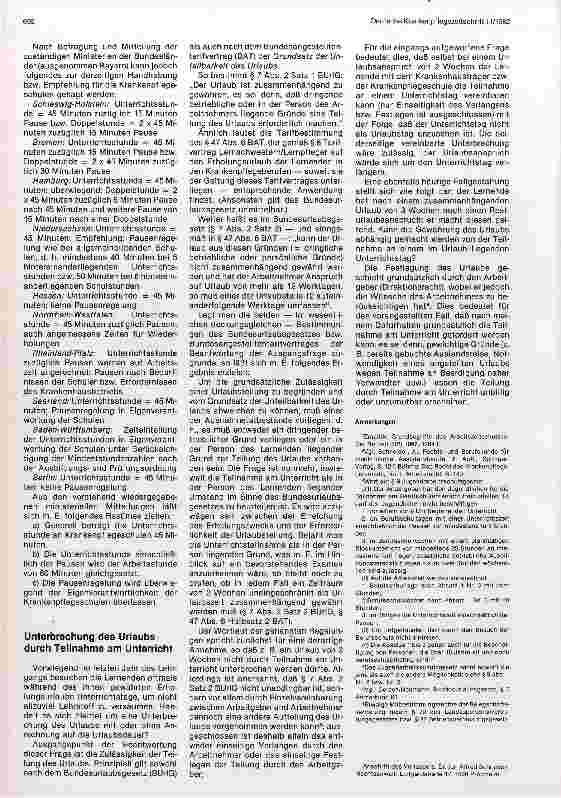 Vorschauseite 2: Arbeitszeit und Urlaubsrechtsfragen im Ausbildungsverhältnis der Lernschwester und Pflegern