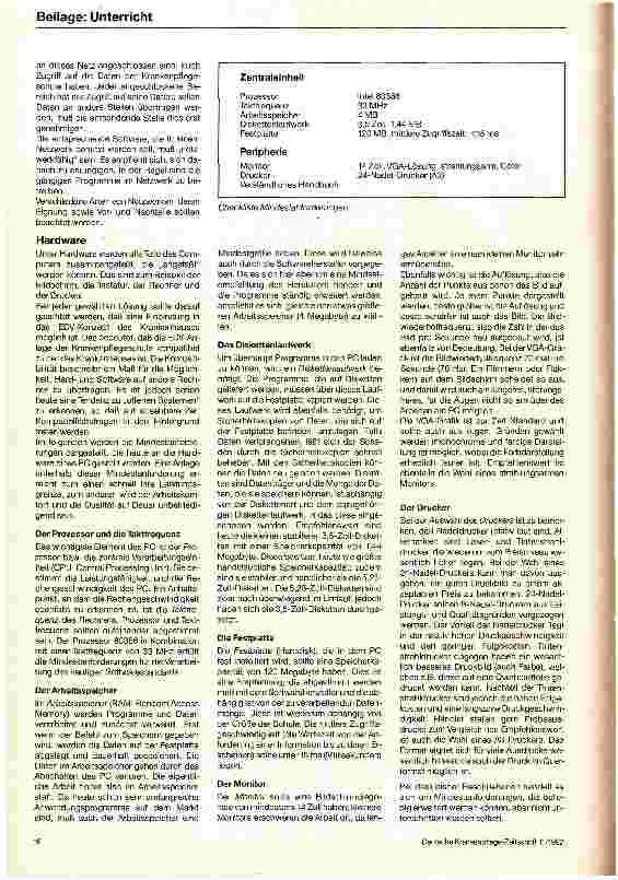 Vorschauseite 2: Computer in Krankenund Kinderkrankenpflegeschulen Systemvoraussetzungen und Datenschutz beim Einsatz von EDV