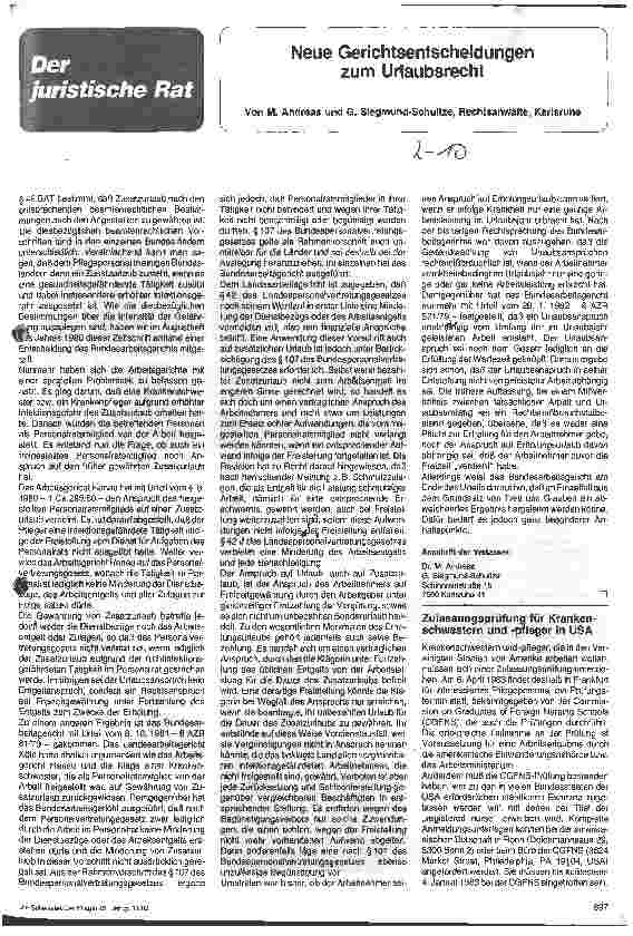Vorschauseite 1: Neue Gerichtsentscheidungen zum Urlaubsrecht