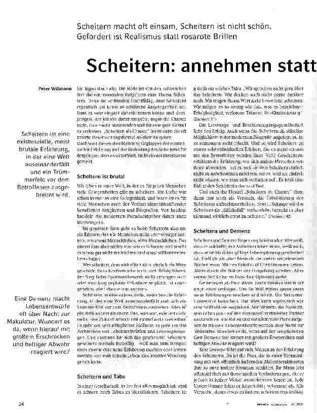 Vorschauseite 1: Scheitern: annehmen statt beschönigen!