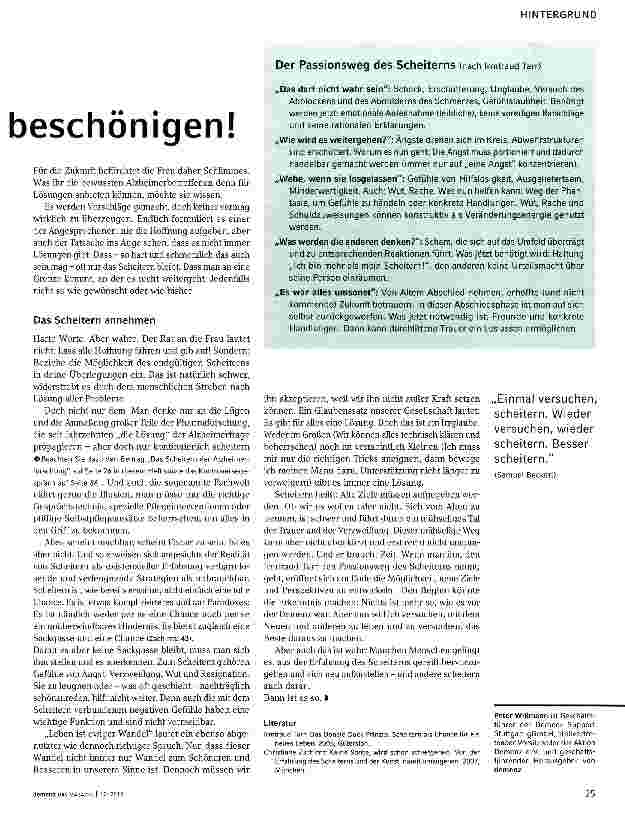 Vorschauseite 2: Scheitern: annehmen statt beschönigen!