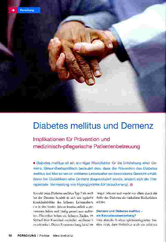 Vorschauseite 1: Diabetes mellitus und Demenz