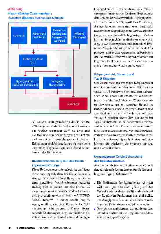 Vorschauseite 3: Diabetes mellitus und Demenz